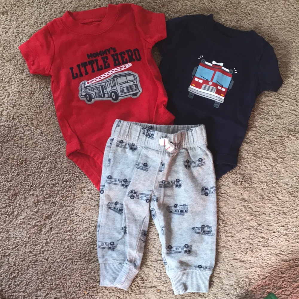 3 Piece Firetruck Outfit